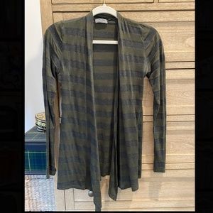 Olive green stripe cardigan